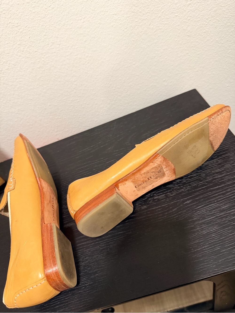 Cole Haan Tan Leather Woven-Detail Slip-On Loafers - Picture 4 of 4